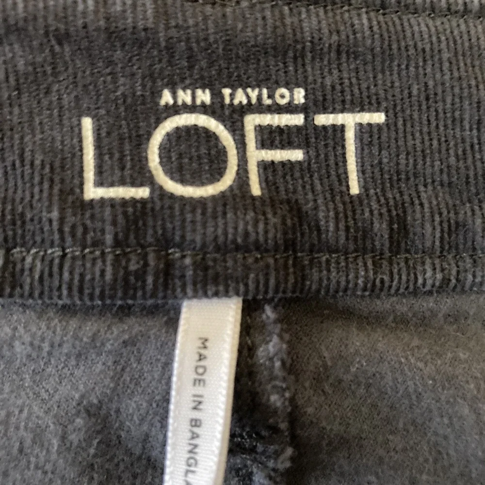 Ann Taylor Loft Corduroy Pants Womens 2 Gray Curvy Skinny Low Rise Classic